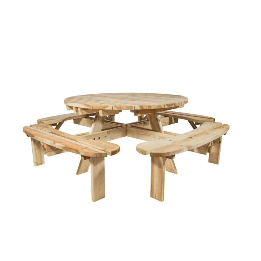 Ronde picknicktafel van hout